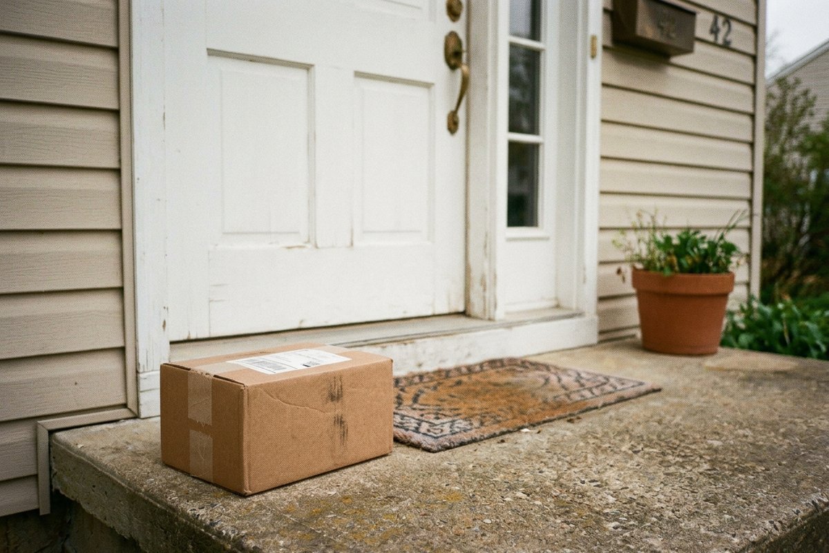 Handing over a parcel